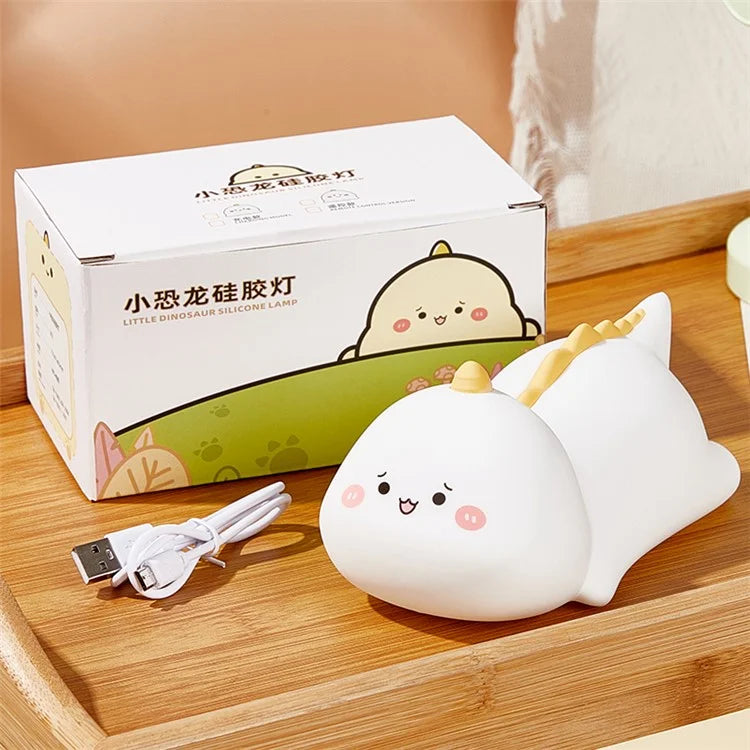 Breastfeeding Night Lamp Bedroom Decoration LED Light USB Charging Cute Dinosaur Bedside Touch Lamp, with Remote Control