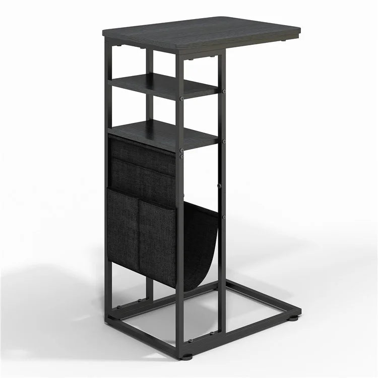 595-C2 Narrow Side Table with Magazine Holder, 40x30x71cm