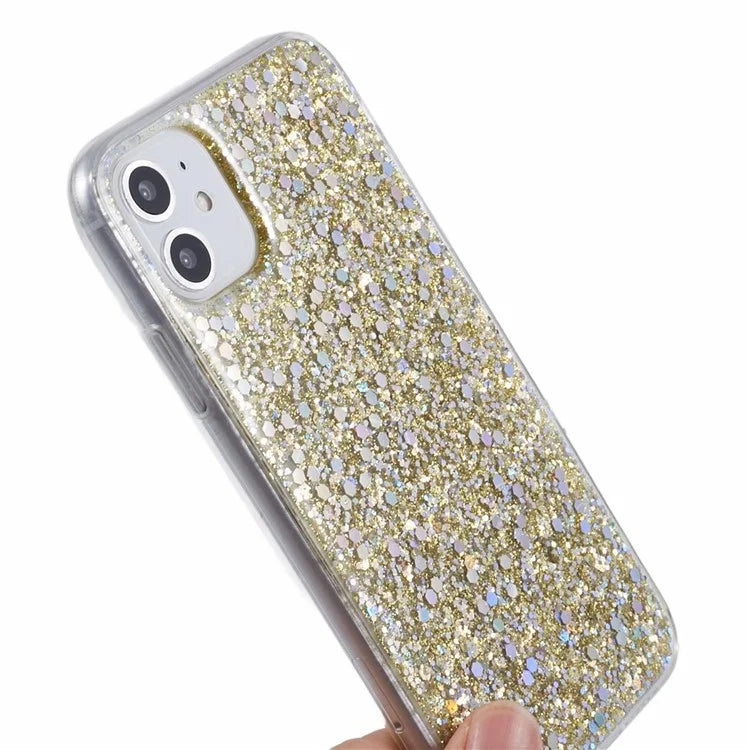 For iPhone 11 Case Powder Sequins TPU Phone Cover