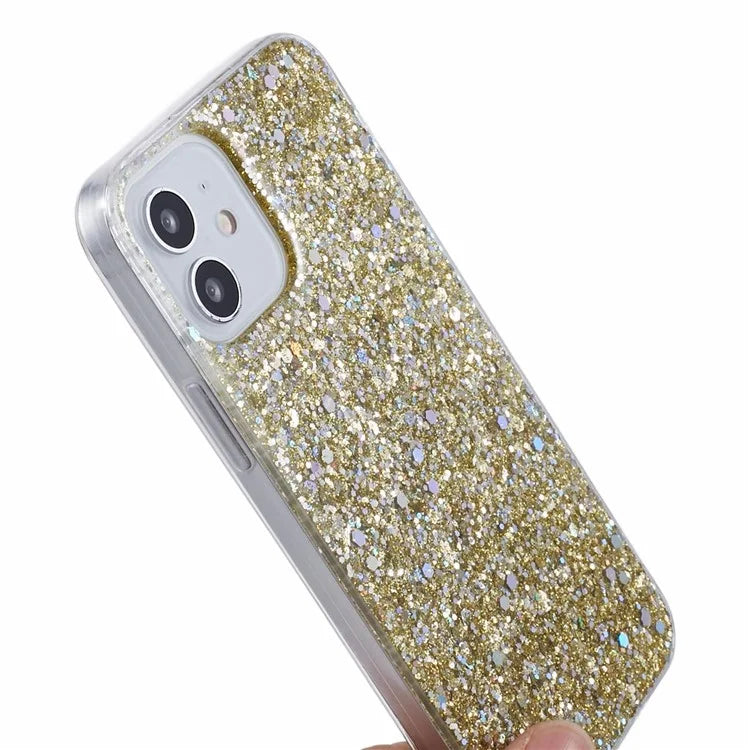 For iPhone 12 / 12 Pro Case Glitter Powder TPU Phone Cover