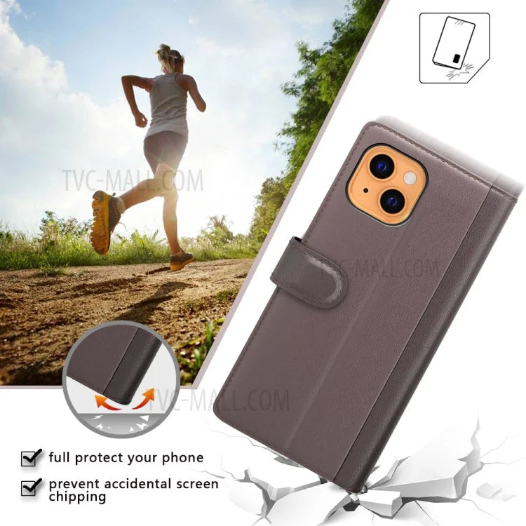 Genuine Leather Stand Wallet Phone Case for iPhone 13 mini 5.4 inch Mobile Phone Accessories