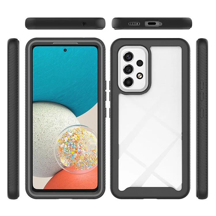 For Samsung Galaxy A53 5G TPU Frame PC + Acrylic Back Case Hybrid Phone Cover