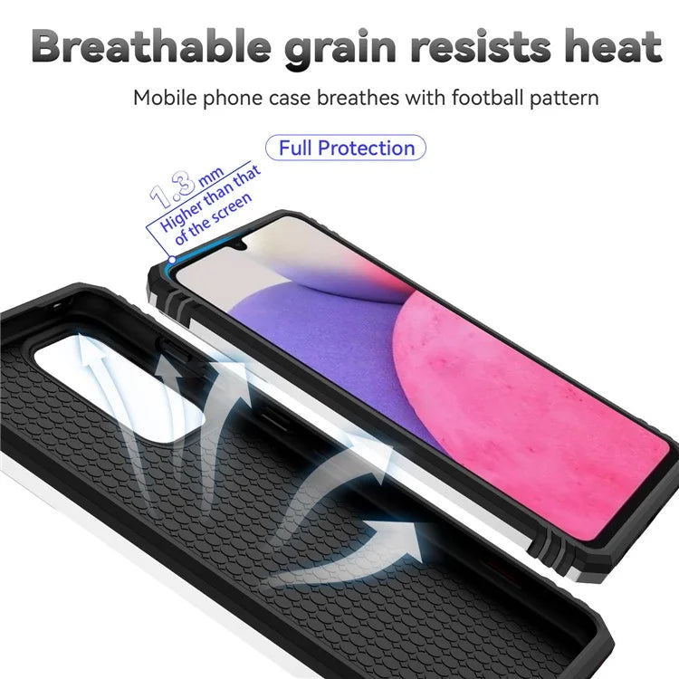For Samsung Galaxy A33 5G Case Slide Camera Lid PC + TPU Phone Cover with Ring Kickstand