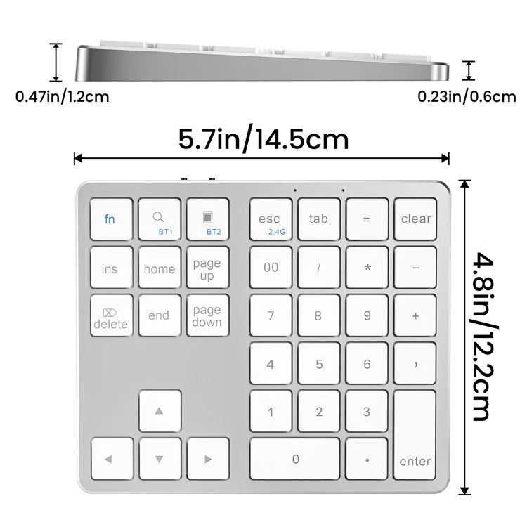 K-35 Bluetooth Keypad Slim 35-Keys Computer Laptop Keyboard Tablet Accessories