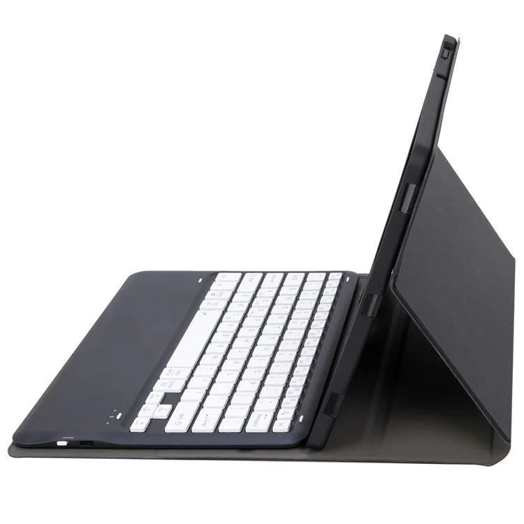 A14B For iPad Pro 13 (2024) Bluetooth Keyboard Cover with Pen Slot Ultra Thin Tablet Case / White