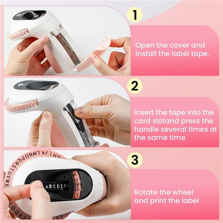 PHOMEMO E975 Embossing Label Maker Handheld Embossed Label Machine with 6 Rolls Of Tapes
