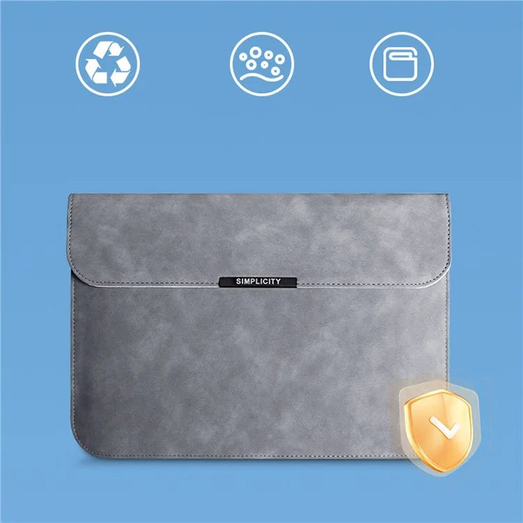 13-inch PU Leather Laptop Bag Magnetic Flap Horizontal Notebook Sleeve