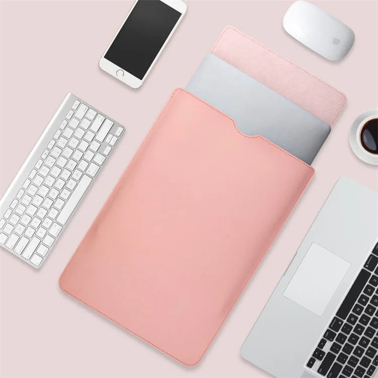 15-inch Ultra Thin Waterproof Laptop Bag Notebook PU Leather Carrying Pouch