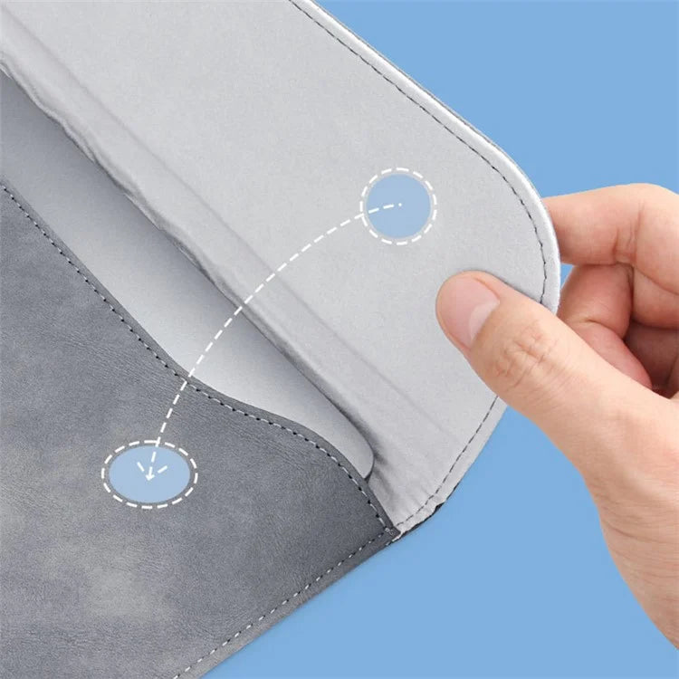15" Notebook Sleeve Ultra Slim Vertical PU Leather Laptop Bag + Small Bag