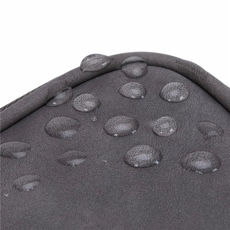 2-Layer Data Cable Storage Bag PU Leather Digital Accessories Organizer Pouch