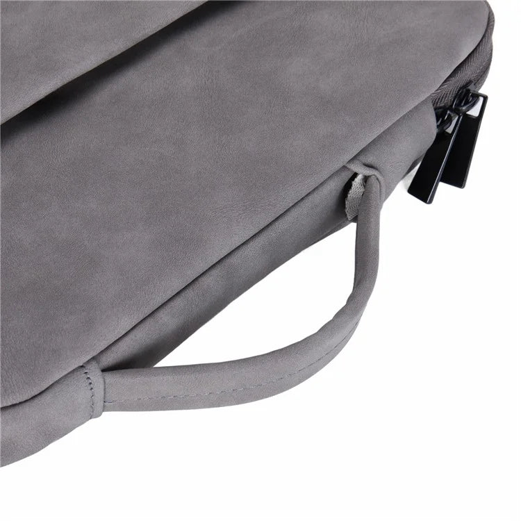 15.6" Notebook Carrying Bag PU Leather Laptop Sleeve Case with Double Zipper