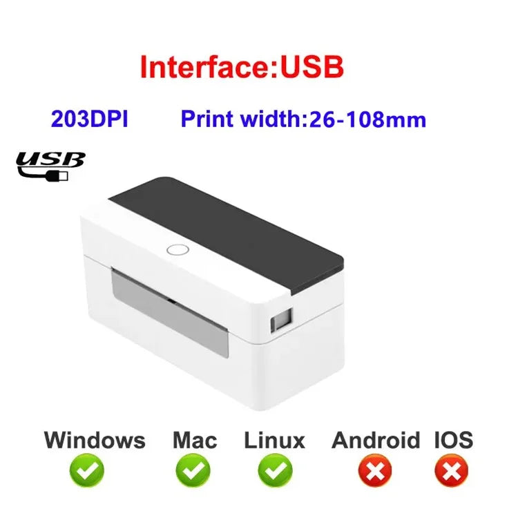 XPRINTER XP-D463B Label Maker with Thermal Printing 26-108mm QR Code Barcode Label Printer