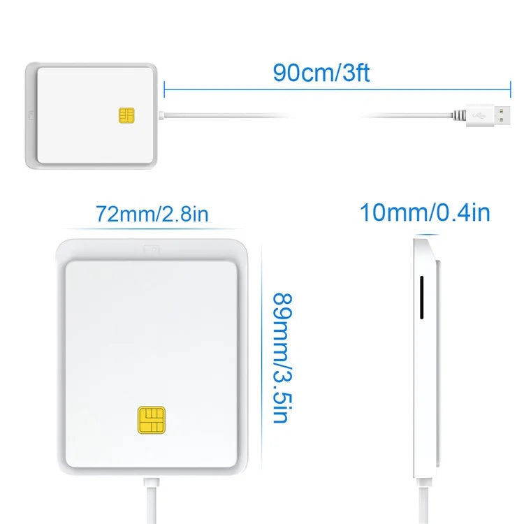 CR317 USB 2.0 Smart Card Reader Support SIM CAC ID Bank Card for Mac Windows