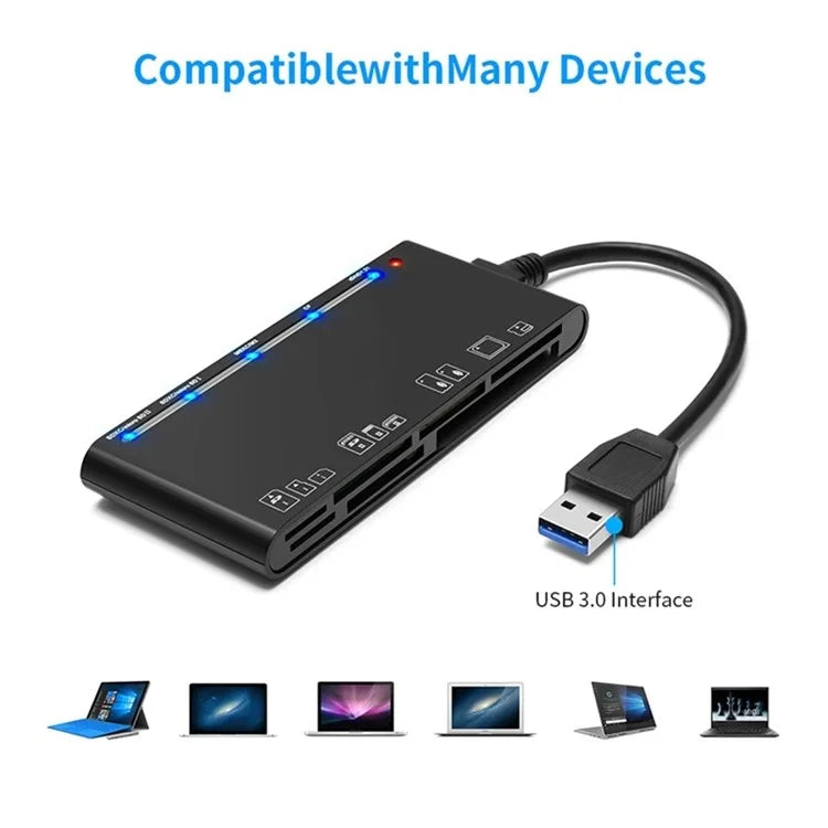 CR7 USB 3.0 Multifunctional Card Reader CF XD MS SD TF Card Reader for Mac / Windows / Linux