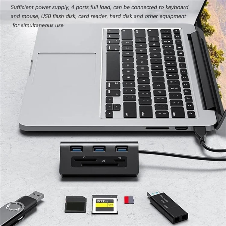 ACASIS HS0023 6-in-1 3xUSB3.0 + TF / SD / CF Card Slots USB Hub Splitter