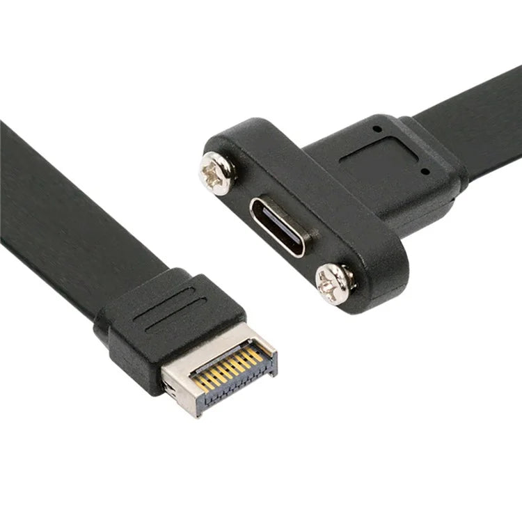 UC-037-20G USB 3.2 Type-E IDC 20Pin Front Panel Header to USB-C Female 0.5m 20Gbps Extension Cable