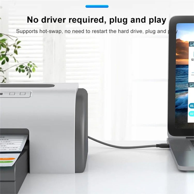 1m Type-C 3.1 to USB 3.0 Type B Printer Extension Cable High Speed Data Cable