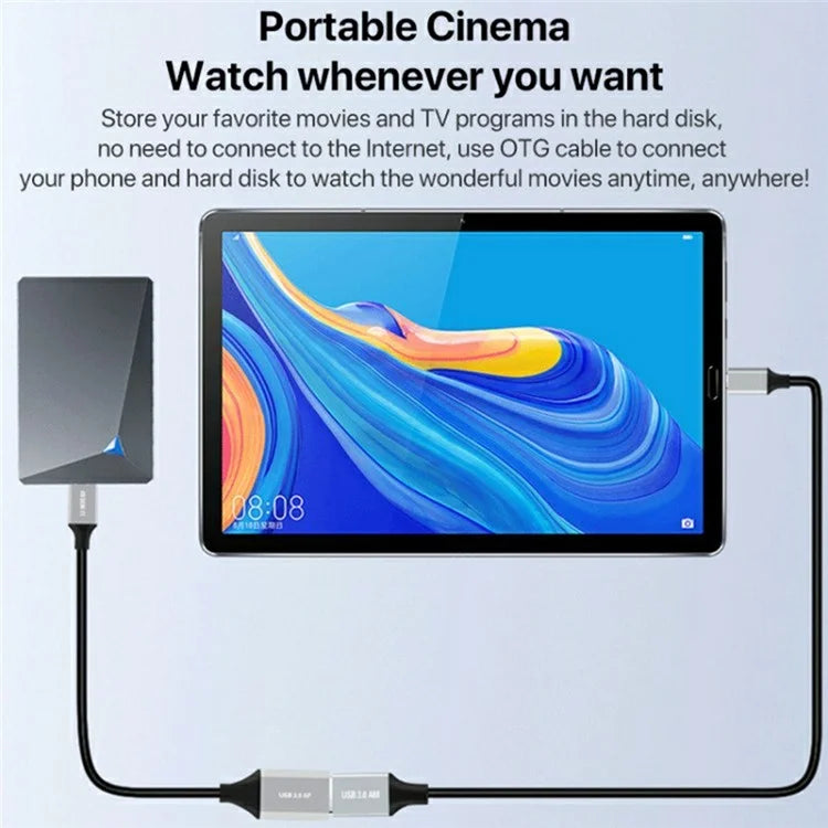 0.2m Plug and Play USB-A 3.0 Female to Micro B High Speed Transmission Mobile Hard Disk Data Cable