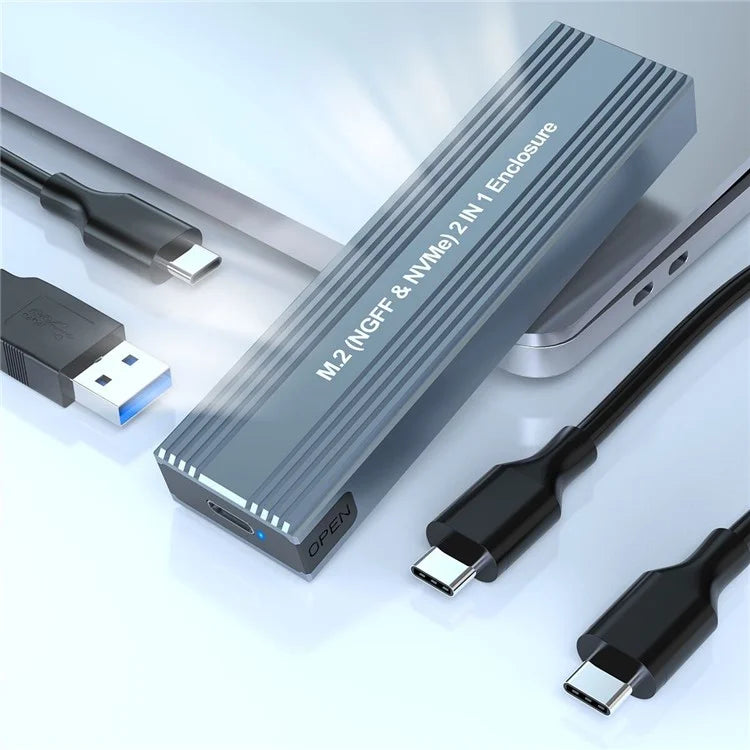 HY2171 SATA M.2 NGFF Nvme 2-in-1 Enclosure 10Gbps Solid State Hard Disk