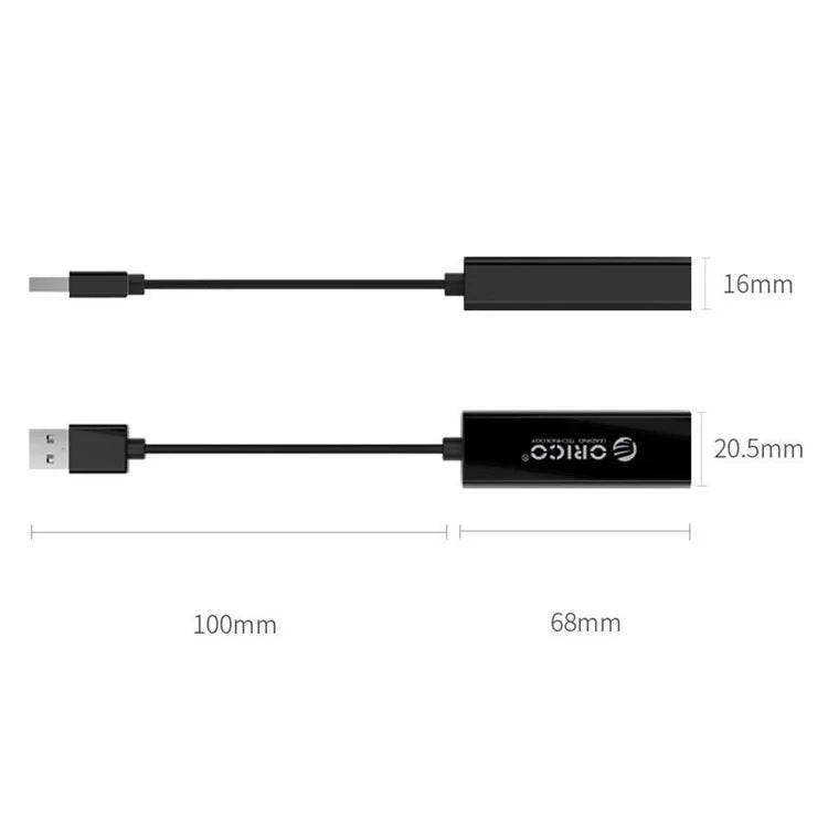 ORICO UTJ-U2 USB2.0 to Gigabit Ethernet Adapter Wired Network Cable Converter RJ45 Internet Interface