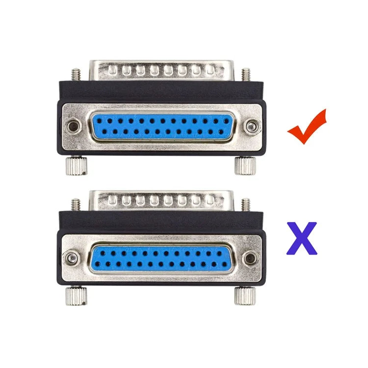 DB-008-UP DB-25PIN Up 90-Degree Angled DSUB Parallel LPT AES / EBU 25-Pin Male Screw to Female Nut Adapter