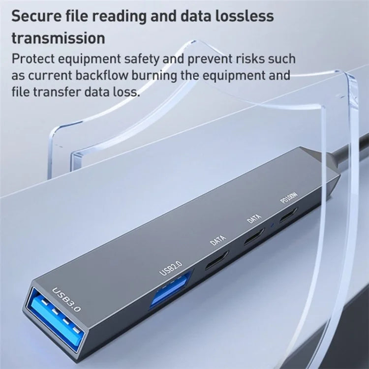ADS-809D USB+Type-C Adapter Multi-Port Hub to USB Data Transfer + PD 100W Charging
