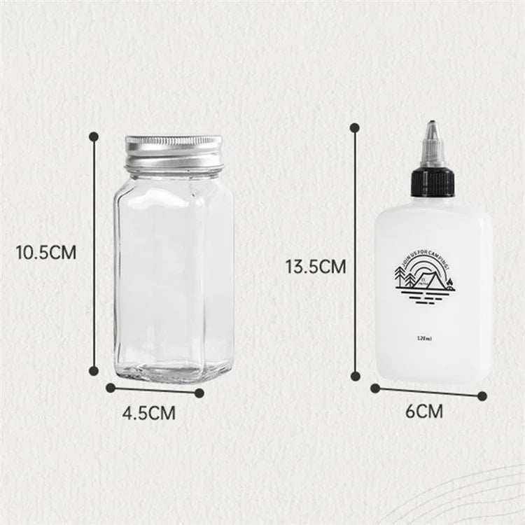 AOTU 16Pcs / Set Camping Oil Bottles Spice Containers Brush Kit with Storage Bag (BPA-Free, No FDA)