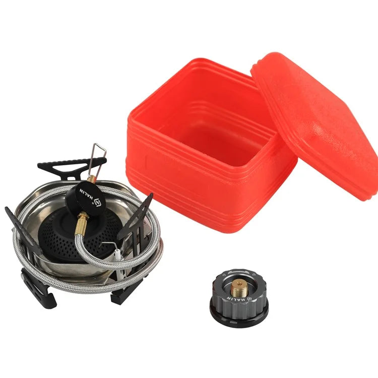 HALIN DS553 Outdoor Camping Windproof Blackened Stove Gas Burner with Gas Tank Adapter