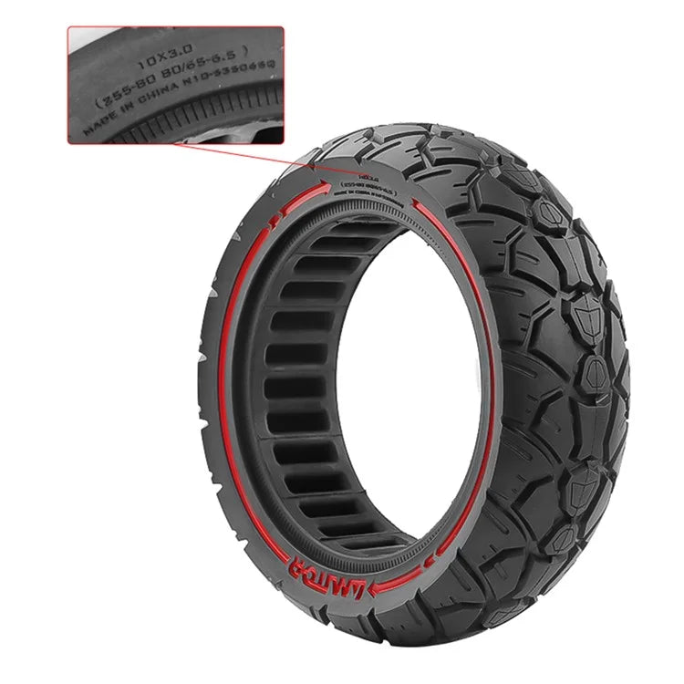 AMITOR 10x3 10-Inch Scooter Replacement Wheel Red Line Decor Rubber Tire for 53.5mm Slot