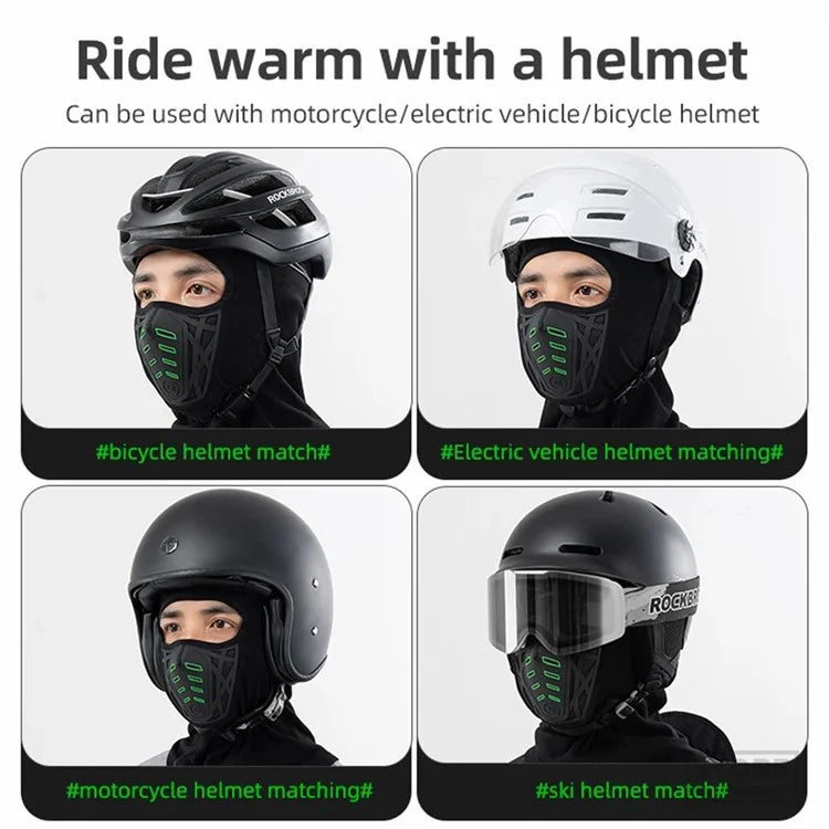 ROCKBROS YPP082 Winter Warm Motorcycle Headgear Windproof Outdoor Cycling Fleece Face Cover