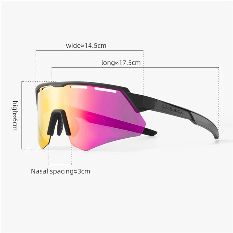 ROCKBROS SP246 Cycling Glasses Outdoor Windproof Eyeglasses Eye Protection Goggles, 4 Lens