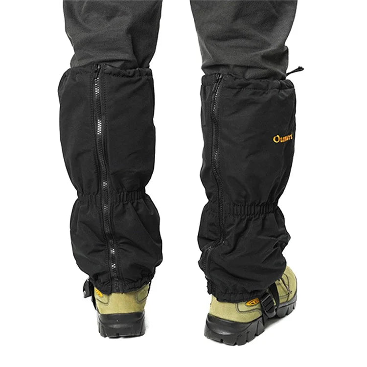 AOTU 1 Pair Anti-slip TPE+Manganese Steel Crampons + 210D Oxford Cloth Leg Gaiters Snow Walking Shoes Accessories