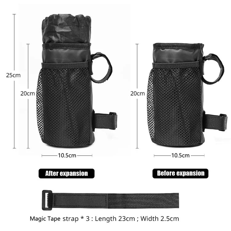 BAG010 20x10.5x10.5cm Water Bottle Storage Bag for Bicycle, Bike Handlebar Bag (Size, L)