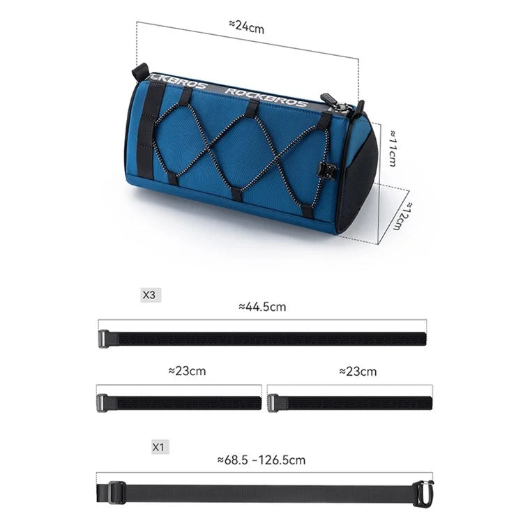ROCKBROS B114 Bike Handlebar Bag Front Storage Bag with Shoulder Strap for Road Mountain Bike Cycling