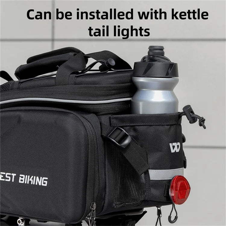WEST BIKING YP0707354 Polyester+PVC Bicycle Rear Rack Storage Bag Reflective Bike Tail Pack