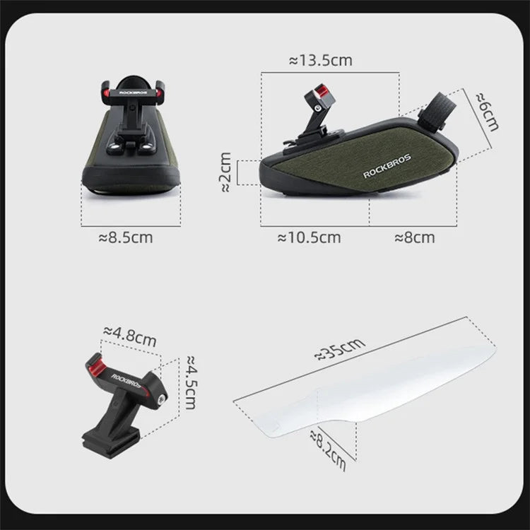 ROCKBROS C53 Bike Saddle Bag Cycling Bicycle Tail Storage Bag with Mudguard