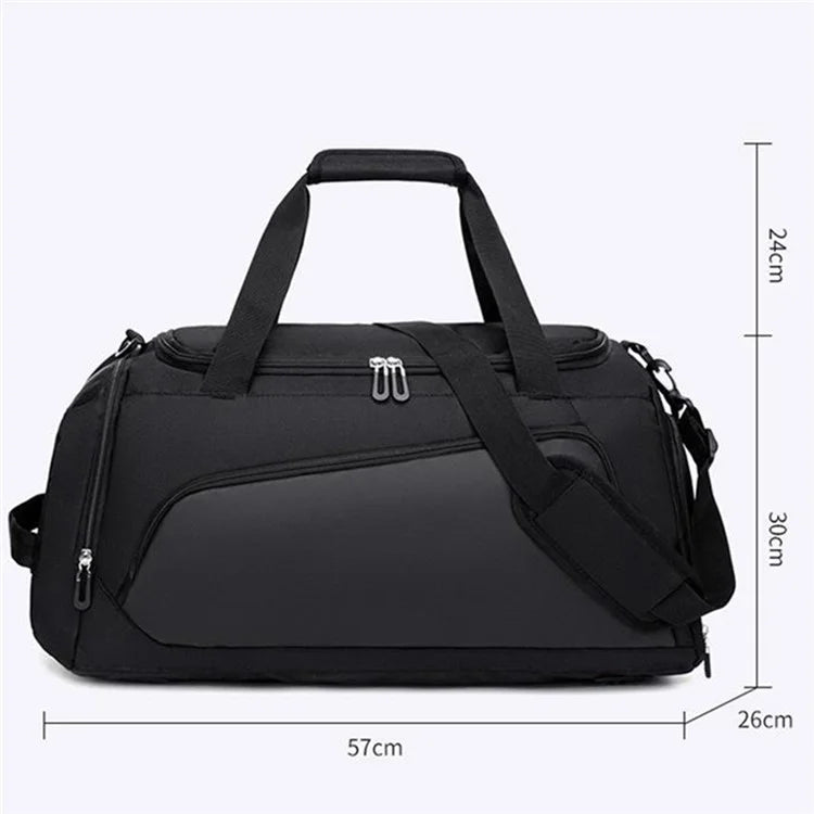 TL001 Oxford Cloth Gym Bag Travel Duffle Bag with Shoe Compartment, Wet Pocket