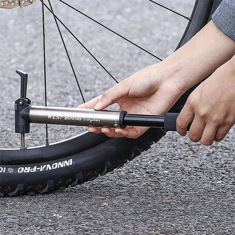 WEST BIKING YP0711155 Portable Bicycle Tire Air Pump Screwdriver Aluminum Alloy Manual Inflator
