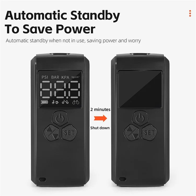 WEST BIKING YP0711160 Electric Air Pump Digital Display Wireless Car Motorcycle Bike Tire Inflator