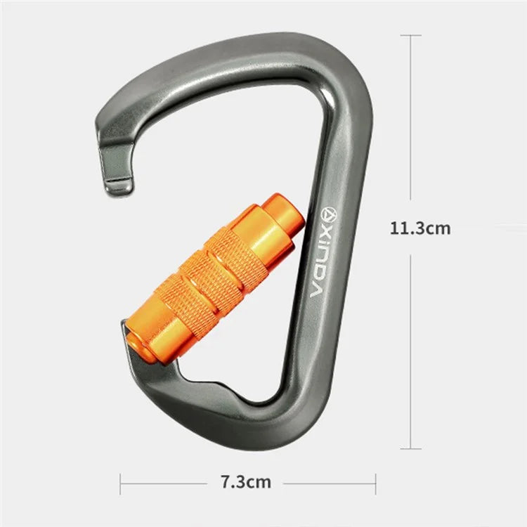 XINDA XD-8128 11.3x7.3cm Carabiner Clip D-Shape Rock Climbing Hanging Hookish Green