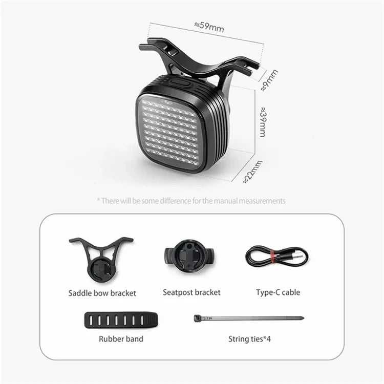 ROCKBROS R7 Waterproof Bike Cycling LED Tail Light 12 Modes Bicycle Brake Sensing Warning Lamp