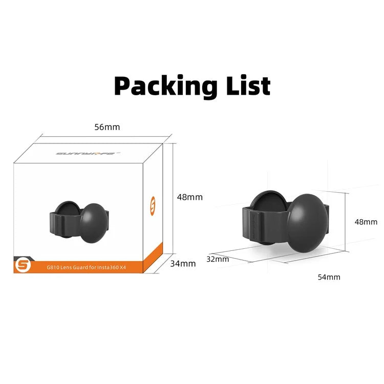 SUNNYLIFE X4-G810 For Insta360 X4 Camera Lens Protector Anti-Scratch Cover Sleeve Case (Buckle Design)
