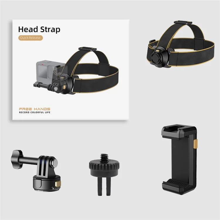 Gp-034 First-Person View Head-Mounted Bracket Headband+For GoPro Magnetic Adapter Base+Phone Clip
