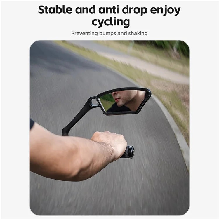 ROCKBROS 1Pc Bicycle Mirror Handlebar Rear View Stainless Steel Reflector 360 Degree Rotation Mirror