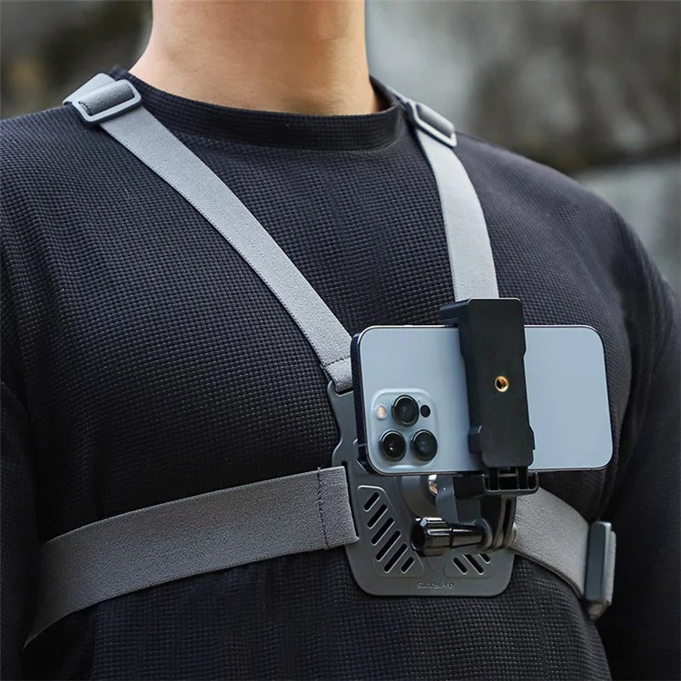 SUNNYLIFE XD742 For DJI Osmo Pocket 3 / GoPro 12 Chest Strap Belt 360 Degree Rotating Sports Camera Harness Mount