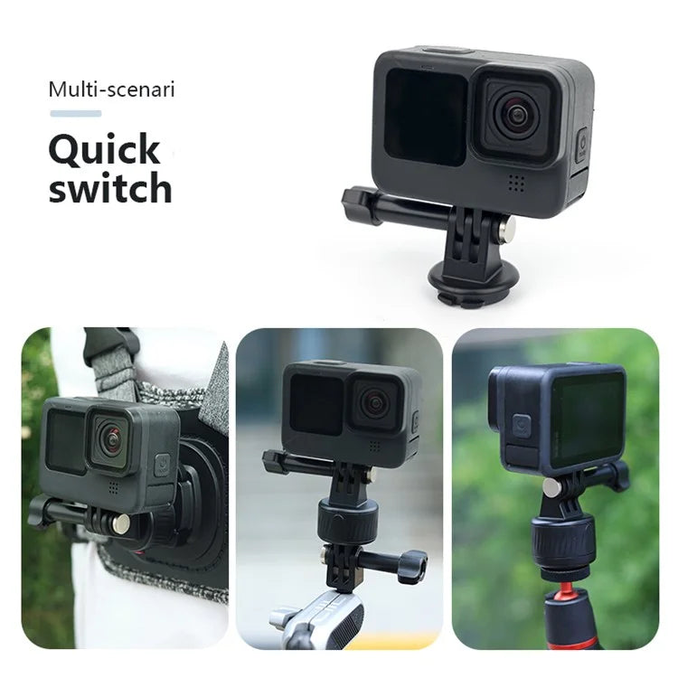 JUNNX JX-GP-09 Magnetic Tripod Mount Set Compatible with GoPro 12 11 10 9 Action Camera Quick Release Mount Adapter