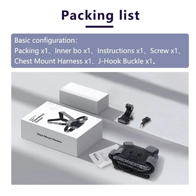 JUNNX JX-PJ-02 Action Camera Magnetic Chest Mount Harness Strap Bracket