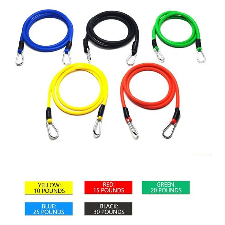 11Pcs / Set Fitness Resistance Band TPR+Nylon Workout Tension Puller Exercise Elastic Rope