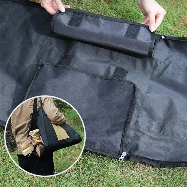 AOTU AT6550 Log Carrier Bag Oxford Cloth Tote Bag Picnic Utensil Storage Handbag for Hiking Camping