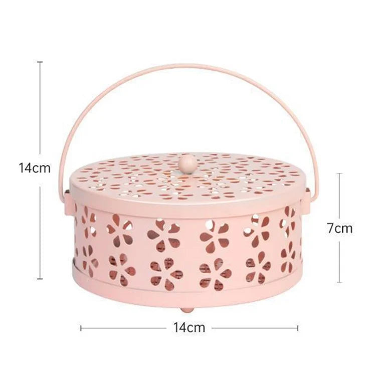 AOTU Camping Iron Mosquito Incense Coil Holder Box with Lid for Home